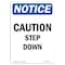 Signmission OSHA Notice, 5" Height, Caution Step Down Sign, 5" X 3.5", Portrait OS-NS-D-35-V-10509 - alternate 1